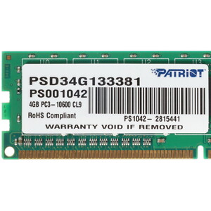 Pc3 10600 Psd34g133381 Оперативная память Patriot DDR3-1333 4096MB