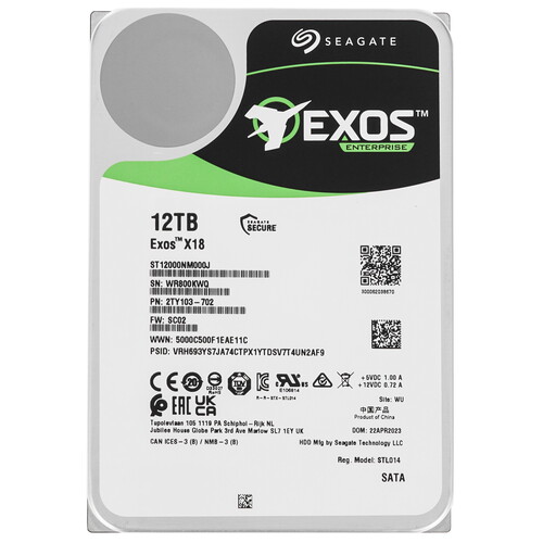 Купить 12 ТБ Жесткий диск Seagate Exos X18 [ST12000NM000J] в интернет-магазине DNS. Характеристики, цена Seagate Exos X18 | 5436344.