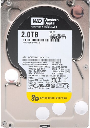 Купить Жесткий диск SATA-3 2Tb WD RE 7200rpm [WD2000FYYZ] Cache 64Mb Raid Edition в интернет-магазине DNS. Характеристики, цена  | 0159817.