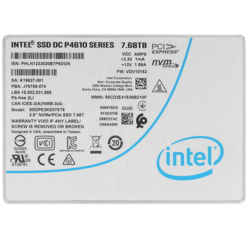 Купить 7600 ГБ Серверный SSD Intel DC P4610 Series [SSDPE2KE076T801] в интернет-магазине DNS. Характеристики, цена Intel DC P4610 Series | 9902736.