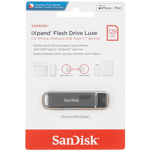 Купить Память OTG USB Flash 128 ГБ SanDisk iXpand Flash Drive Luxe [SDIX70N-128G-GN6NE] в интернет-магазине DNS. Характеристики, цена SanDisk iXpand Flash Drive Luxe | 5462332.