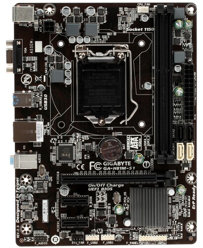 Купить Плата GIGABYTE LGA1150 H81 GA-H81M-S1 2xDDR3 1xPCI-Ex16 Dsub SATA3 USB3 mATX в интернет-магазине DNS. Характеристики, цена  | 0173250.