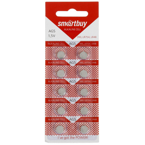Купить Батарейка Smartbuy LR48 (AG5/G5/LR754/393A/193) в интернет-магазине DNS. Характеристики, цена Smartbuy | 5035511.