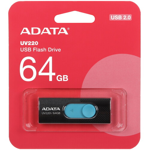 Купить Память USB Flash 64 ГБ A-Data UV220 [AUV220-64G-RBKBL] в интернет-магазине DNS. Характеристики, цена A-Data UV220 | 5450131.