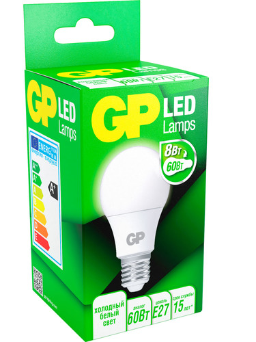 Купить Лампа светодиодная GP LEDA60-8WE27-40K-2CRB1 в интернет-магазине DNS. Характеристики, цена GP LEDA60-8WE27-40K-2CRB1 | 9121935.