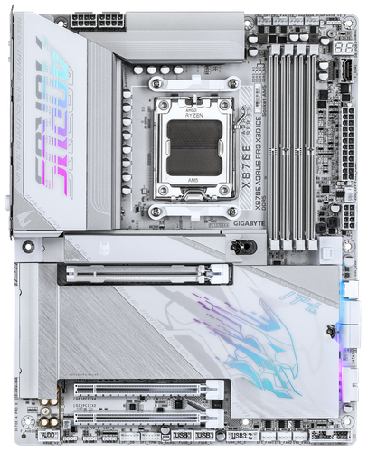 Купить Материнская плата GIGABYTE X870E AORUS PRO X3D ICE в интернет-магазине DNS. Характеристики, цена GIGABYTE X870E AORUS PRO X3D ICE | 5660214.