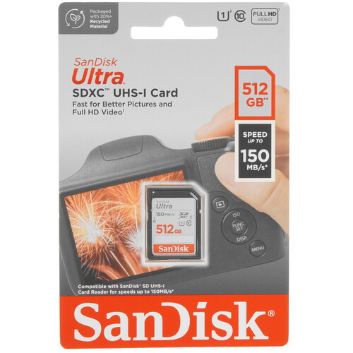 Купить Карта памяти SanDisk Ultra SDXC 512 ГБ [SDSDUNC-512G-GN6IN] в интернет-магазине DNS. Характеристики, цена  | 5467127.