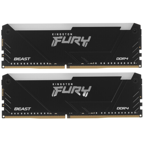 Купить Оперативная память Kingston FURY Beast Black RGB [KF432C16BB12AK2/32WP] 32 ГБ в интернет-магазине DNS. Характеристики, цена Kingston FURY Beast Black RGB | 5639142.