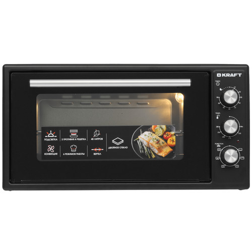 Купить Мини-печь Kraft KF-MO 4808 FDBL черный в интернет-магазине DNS. Характеристики, цена Kraft KF-MO 4808 FDBL | 9131520.