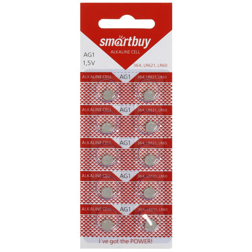 Купить Батарейка Smartbuy LR60 (AG1/G1/LR621/364A/164) в интернет-магазине DNS. Характеристики, цена Smartbuy | 5035503.