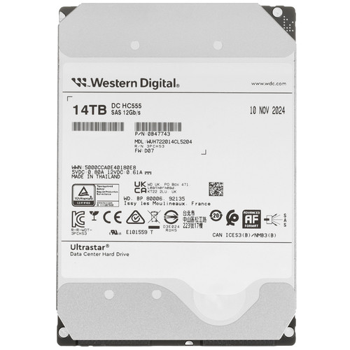 Купить LFF (3.5") Серверный HDD WD Ultrastar DC HC555 в интернет-магазине DNS. Характеристики, цена WD Ultrastar DC HC555 | 5922849.