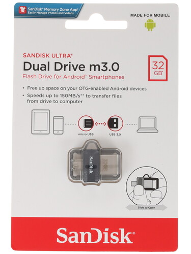 Купить Память OTG USB Flash 32 ГБ SanDisk Ultra Dual m3.0 [SDDD3-032G-G46] в интернет-магазине DNS. Характеристики, цена SanDisk Ultra Dual m3.0 | 1227278.