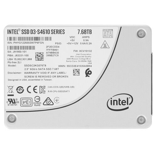 Купить 7680 ГБ Серверный SSD Intel D3-S4610 Series [SSDSC2KG076T801] в интернет-магазине DNS. Характеристики, цена Intel D3-S4610 Series | 9902684.