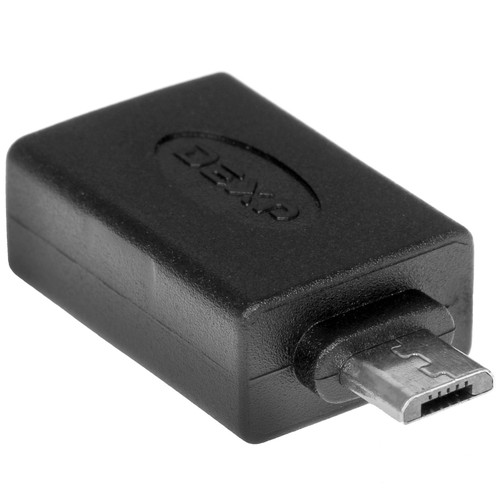 Купить Переходник DEXP micro USB-B - USB Type-A черный в интернет-магазине DNS. Характеристики, цена DEXP | 1253439.