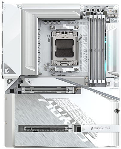 Купить Материнская плата GIGABYTE X870 AORUS STEALTH ICE в интернет-магазине DNS. Характеристики, цена GIGABYTE X870 AORUS STEALTH ICE | 5630827.