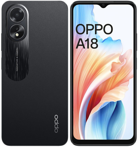 Купить 6.56" Смартфон OPPO A18 128 ГБ черный в интернет-магазине DNS. Характеристики, цена OPPO A18 | 9047652.