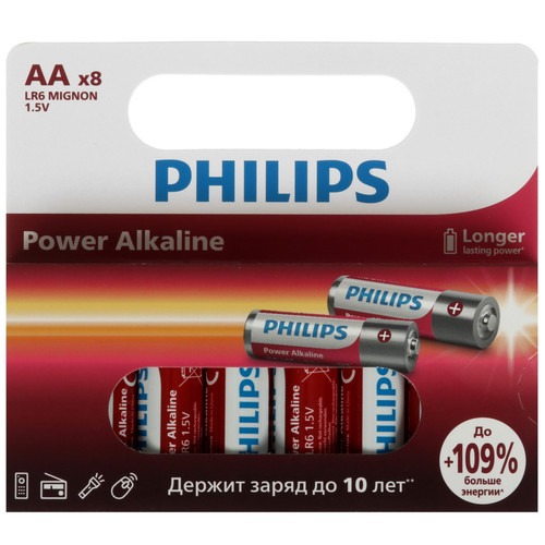 Купить Батарейка Philips LR6P8W/51 AA (LR6/ER14505/FR6/R6P) в интернет-магазине DNS. Характеристики, цена Philips LR6P8W/51 | 9156206.
