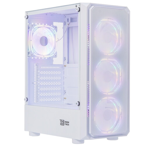 Купить Корпус BaseTech eXtreme GFX-03 [BT-GFX-03W-MESH-4F-RGB] белый в интернет-магазине DNS. Характеристики, цена BaseTech eXtreme GFX-03 | 5614729.