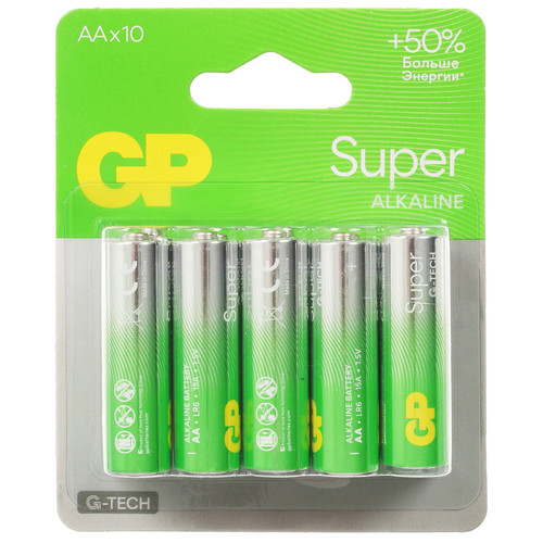 Купить Батарейка GP Super Alkaline AA (LR6/ER14505/FR6/R6P) в интернет-магазине DNS. Характеристики, цена GP Super Alkaline | 5664925.