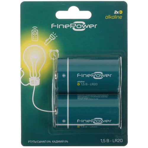 Купить Батарейка FinePower D (LR20/R20/ER34615) в интернет-магазине DNS. Характеристики, цена FinePower | 5090051.