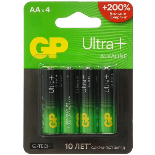Купить Батарейка GP Ultra+G-TECH AA (LR6/ER14505/FR6/R6P) в интернет-магазине DNS. Характеристики, цена GP Ultra+G-TECH | 5642898.