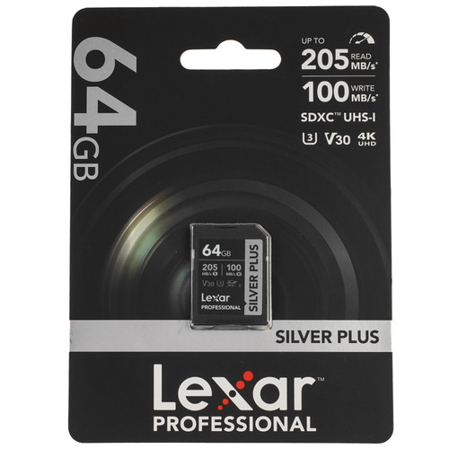 Купить Карта памяти Lexar Professional Silver Plus SDXC 64 ГБ [LSDSIPL064G-BNNNG] в интернет-магазине DNS. Характеристики, цена  | 9194494.