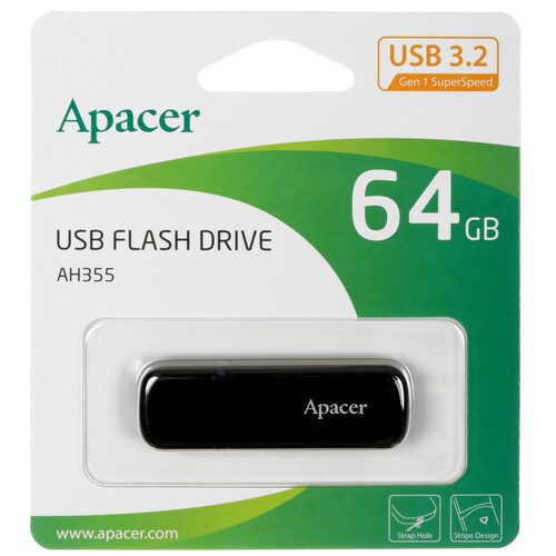 Купить Память USB Flash 64 ГБ Apacer AH355 [AP64GAH355B-1] в интернет-магазине DNS. Характеристики, цена Apacer AH355 | 4900864.