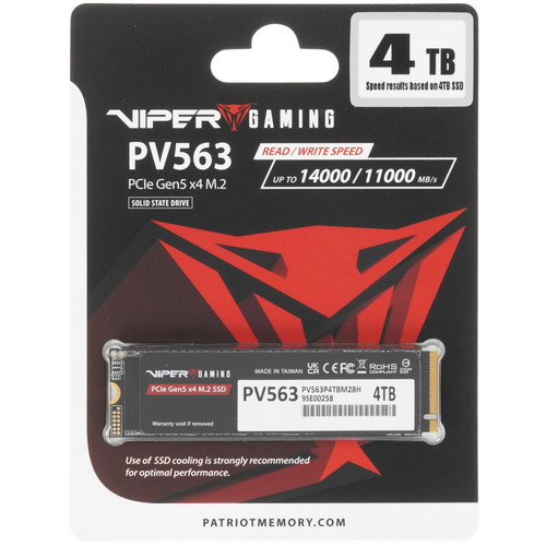 Купить 2000 ГБ M.2 NVMe накопитель Patriot Viper PV563 [PV563P4TBM28H] в интернет-магазине DNS. Характеристики, цена Patriot Viper PV563 | 5915042.