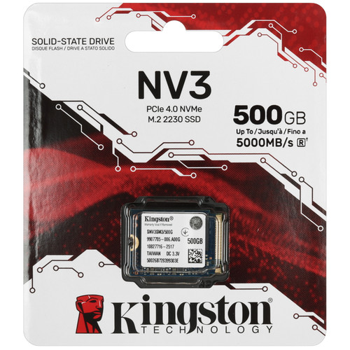 Купить 500 ГБ M.2 NVMe накопитель Kingston NV3 [SNV3SM3/500G] в интернет-магазине DNS. Характеристики, цена Kingston NV3 | 5632846.