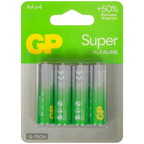 Купить Батарейка GP Super AA (LR6/ER14505/FR6/R6P) в интернет-магазине DNS. Характеристики, цена GP Super | 5626854.