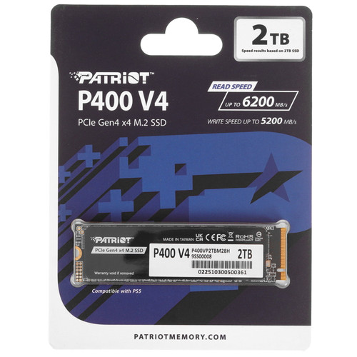 Купить 2000 ГБ M.2 NVMe накопитель Patriot P400 V4 [P400VP2TBM28H] в интернет-магазине DNS. Характеристики, цена Patriot P400 V4 | 5915049.