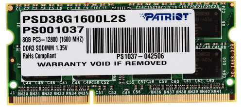 Купить Оперативная память SODIMM Patriot Signature [PSD38G1600L2S] 8 ГБ в интернет-магазине DNS. Характеристики, цена Patriot Signature | 1073029.