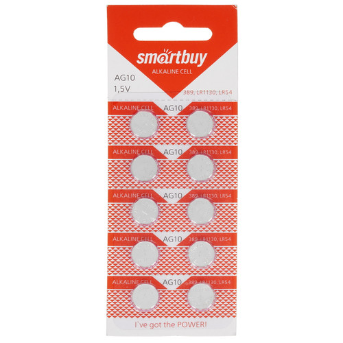 Купить Батарейка Smartbuy LR54 (AG10/G10/LR1130/389A/189) в интернет-магазине DNS. Характеристики, цена Smartbuy | 5035504.