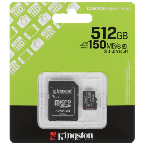 Купить Карта памяти Kingston microSDXC 512 ГБ [SDCS3/512GB] в интернет-магазине DNS. Характеристики, цена  | 5634462.