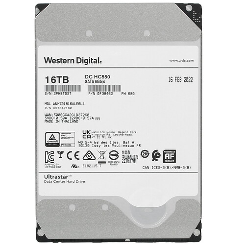 Купить 16 ТБ Жесткий диск WD Ultrastar DC HC550 [0F38462] в интернет-магазине DNS. Характеристики, цена WD Ultrastar DC HC550 | 5055103.