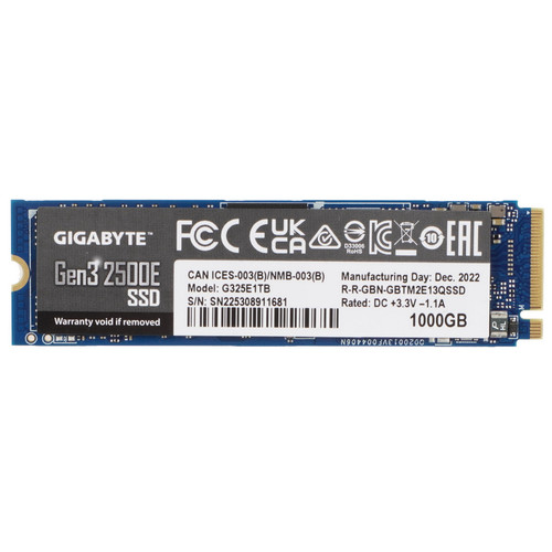 Купить 1000 ГБ M.2 NVMe накопитель GIGABYTE AORUS Gen3 2500E [G325E1TB] в интернет-магазине DNS. Характеристики, цена GIGABYTE AORUS Gen3 2500E | 5099047.