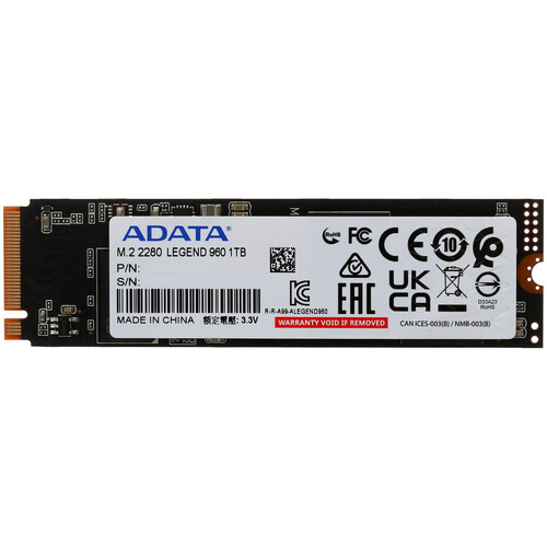 Купить 1000 ГБ M.2 NVMe накопитель ADATA LEGEND 960 [ALEG-960-1TCS] в интернет-магазине DNS. Характеристики, цена ADATA LEGEND 960 | 5076978.