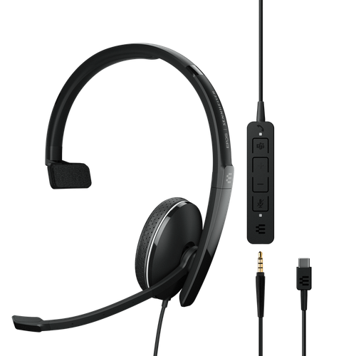 Купить Наушники EPOS ADAPT 135T USB-C II [накладные, закрытые, 20-20000 Гц, микр., рег. громкости, каб. 1,8м, разъем USB-C, моно, черные] в интернет-магазине DNS. Характеристики, цена  | 4896137.