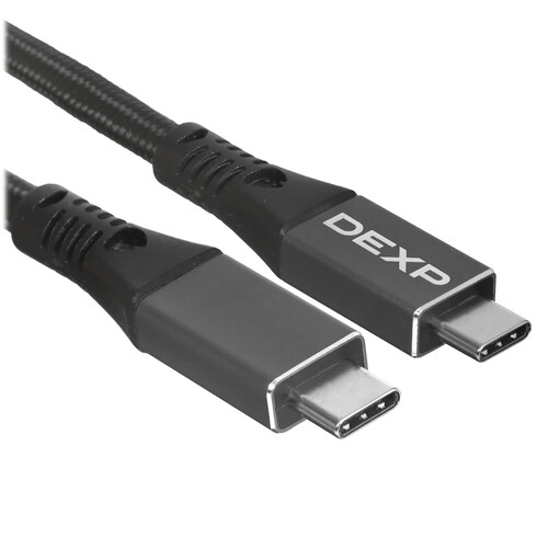 Купить Кабель DEXP USB Type-C - USB Type-C черный 1.5 м в интернет-магазине DNS. Характеристики, цена  | 9291775.