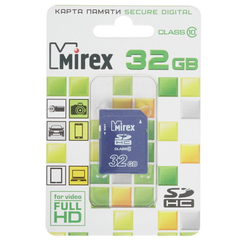 Купить Карта памяти Mirex [SDHC, Class 10, 32 Gb, 25 Mb/s] в интернет-магазине DNS. Характеристики, цена  | 1325267.