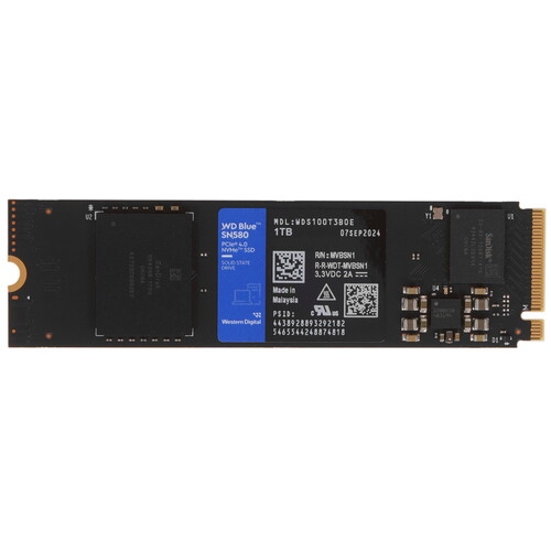 Купить 1000 ГБ M.2 NVMe накопитель WD Blue SN580 [WDS100T3B0E] в интернет-магазине DNS. Характеристики, цена WD Blue SN580 | 5605687.