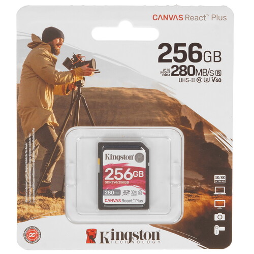 Купить Карта памяти Kingston Canvas React Plus V60 SDXC 256 ГБ [SDR2V6/256GB] в интернет-магазине DNS. Характеристики, цена  | 5451669.