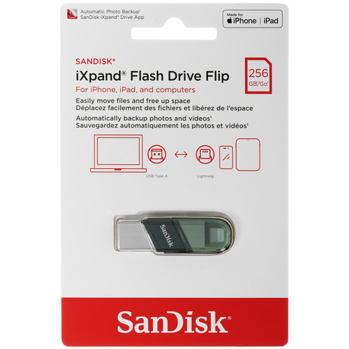 Купить Память OTG USB Flash 256 ГБ SanDisk iXpand Flip [SDIX90N-256G-GN6NE] в интернет-магазине DNS. Характеристики, цена SanDisk iXpand Flip | 9314574.