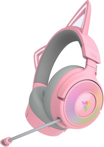 Купить Беспроводные/проводные наушники Razer Kraken Kitty V3 Pro  розовый 2025 в интернет-магазине DNS. Характеристики, цена Razer Kraken Kitty V3 Pro | 5636716.