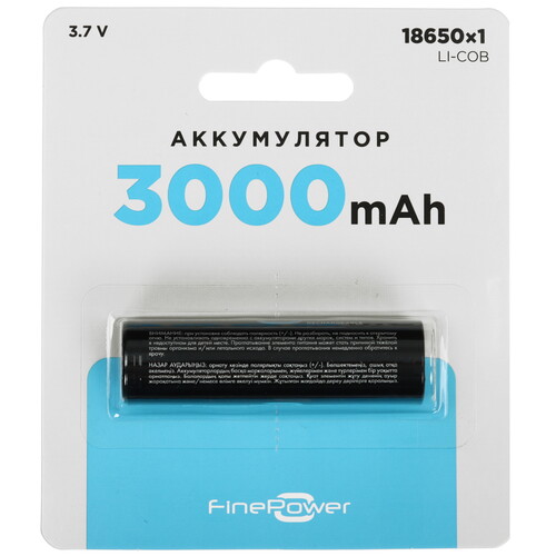 Купить Аккумулятор FinePower 18650 3000 мА*ч в интернет-магазине DNS. Характеристики, цена FinePower 18650 | 5410550.