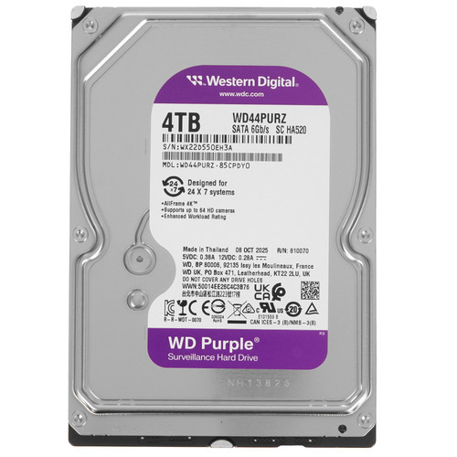 Купить 4 ТБ Жесткий диск WD Purple [WD44PURZ] в интернет-магазине DNS. Характеристики, цена WD Purple | 5652246.