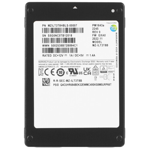 Купить 3840 ГБ Серверный SSD Samsung PM1643a [MZILT3T8HBLS-00007] в интернет-магазине DNS. Характеристики, цена Samsung PM1643a | 5079836.
