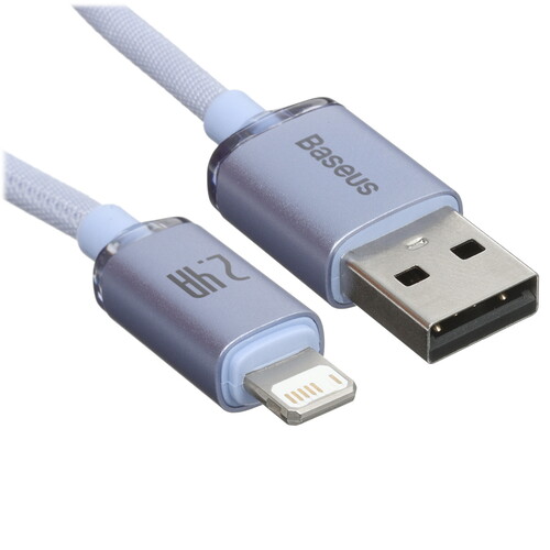 Купить Кабель Baseus Lightning 8-pin - USB Type-A фиолетовый в интернет-магазине DNS. Характеристики, цена Baseus Crystal Shine | 9167052.