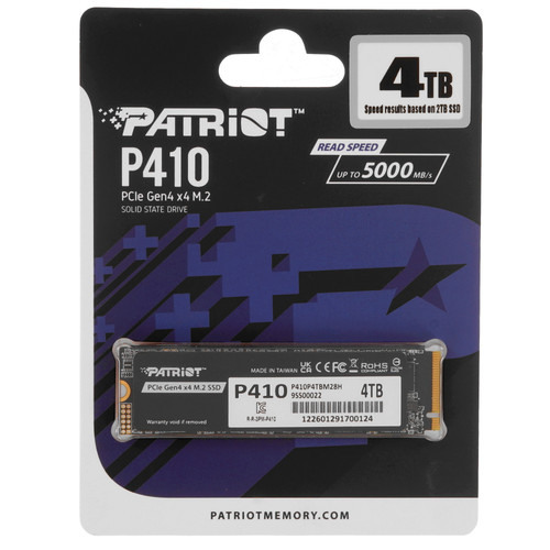 Купить 4000 ГБ M.2 NVMe накопитель Patriot P410 [P410P4TBM28H] в интернет-магазине DNS. Характеристики, цена Patriot P410 | 5915065.