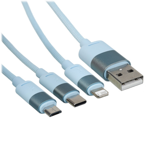 Купить Кабель Baseus Lightning 8-pin, micro USB-B, USB Type-C - USB Type-A голубой 1.2 м в интернет-магазине DNS. Характеристики, цена Baseus StarSpeed | 5627620.